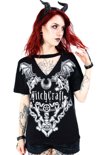 Czarny damski gotycki T-shirt z chokerem Witchcraft