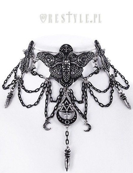 Gothic necklace, Occult jewellery, moon moth "OCCULT MOTH CHOKER" 