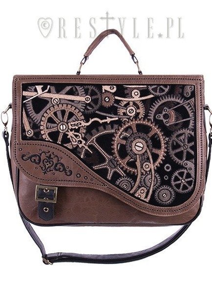 Steampunk satchel bag irregular briefcase "BROWN MECHANISM" 