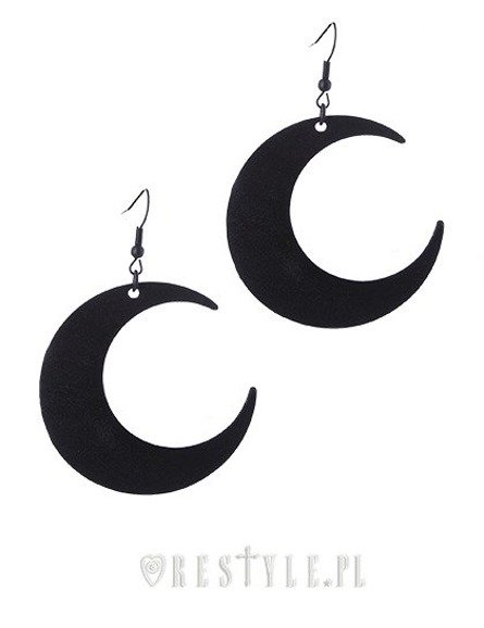 Gothic Earrings, Crescent, occult fashion MOON BLACK EARRINGS