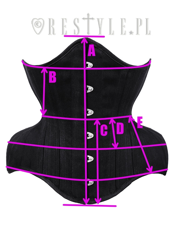 Mystic City Corset Waist Training Underbust Black 32 Inches 81cm