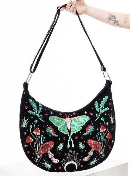 AUTUMNAL EQUINOX HOBO BAG with magical embroidery
