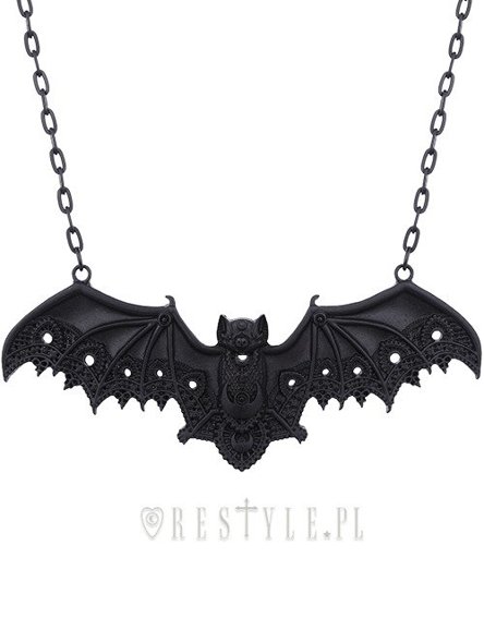 Bat pendant, Lace wings, gothic necklace "LACE BAT BLACK PENDANT"