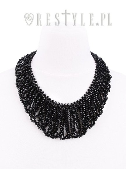 Big evening collar, black beaded choker, gothic necklace "FRANCES CHOKER"