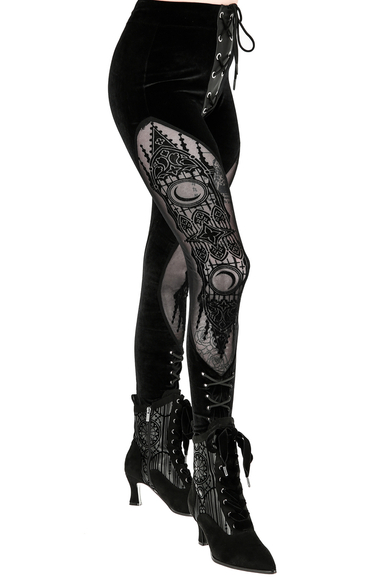 DEMONIC CAT LEGGINGS Black gothic leggings