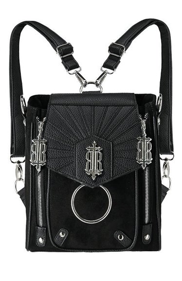 CIRCE BACKPACK and BAG in one, logo gothic purse