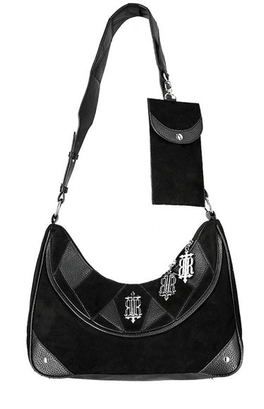 CROISSANT LOGO BAG, patchwork crescent purse