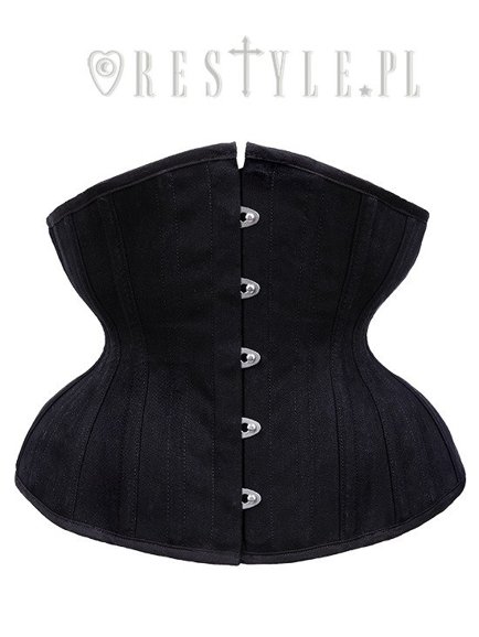 "CU7 Black Matte Underbust" gothic corset, hourglass shape, sturdy