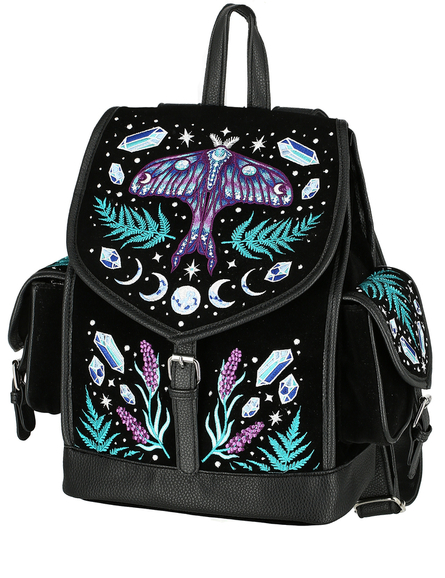 ENCHANTED FOREST BACKPACK Magical backpack with moth embroidery