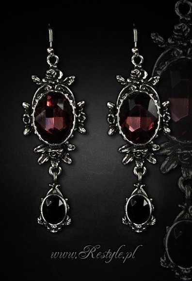 Evening earrings gothic romantic jewellery "WILD ROSES" 