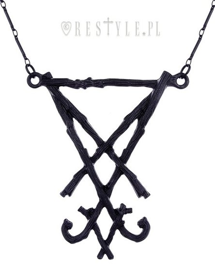 Pendant occult necklace, satanic symbol "LUCIFER SIGIL BLACK"