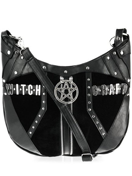 Cathedral Suitcase Black gothic bag with crescents - Restyle