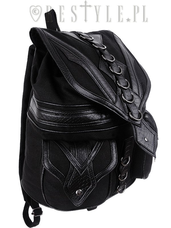Black School bag with pockets, 90s backpack 