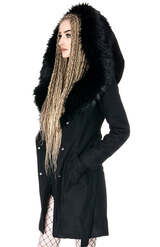 Arcanum Coat Black Gothic Winter, Ladies Winter Coats With Hoods
