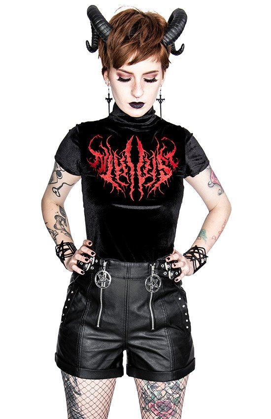 correcto hueco Docenas Black Metal Velvet Top NIHILIST embroidered - Restyle