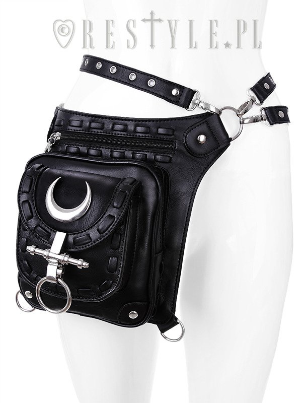 Fanny Pack Belt Bag Hip Bag Made of Black Leather With Twist 