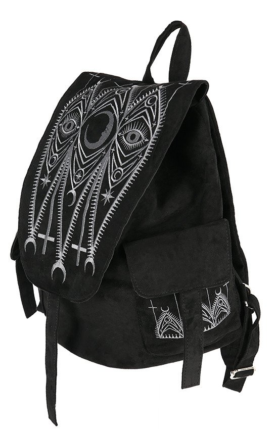 school bookbag with initial or name gothic book bag black alternative kids book bag