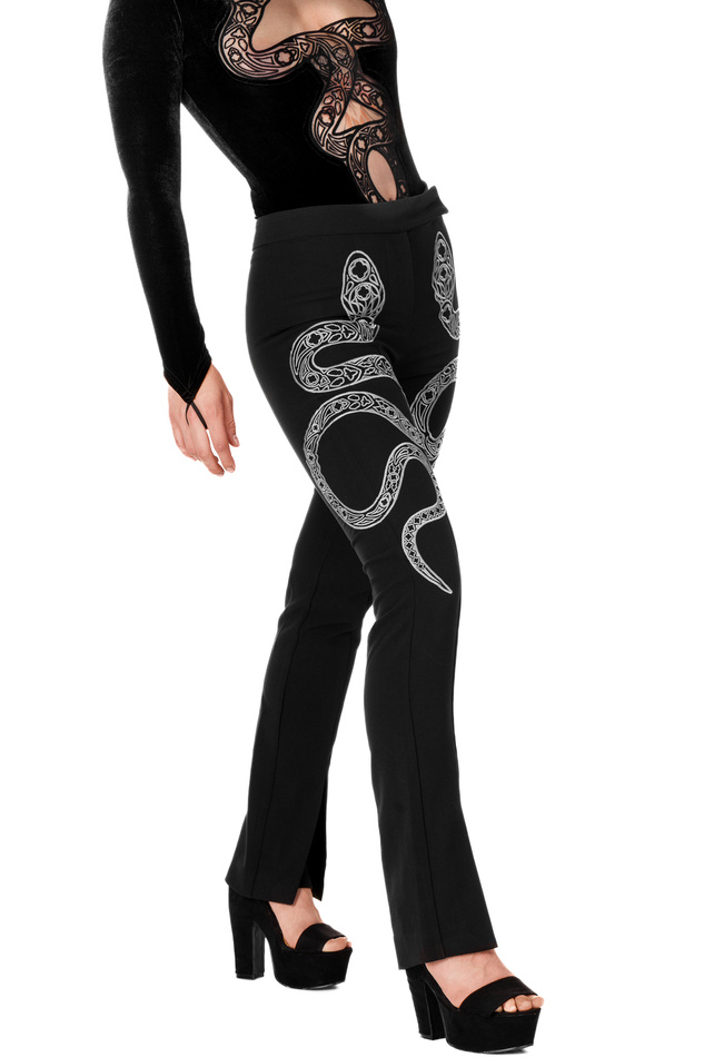 CATHEDRAL SNAKE EMBROIDERED TROUSERS - Restyle