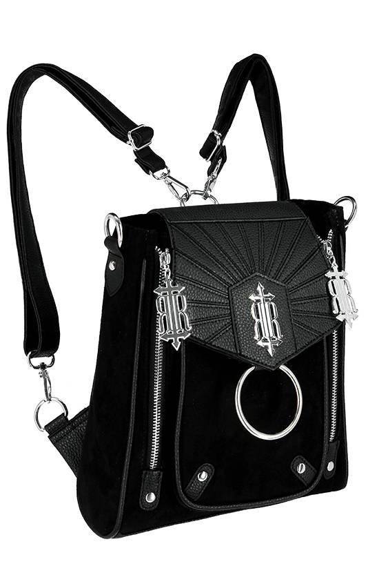Dark Gray Purse Gothic Purse Gothic Bag Crossover Bag 