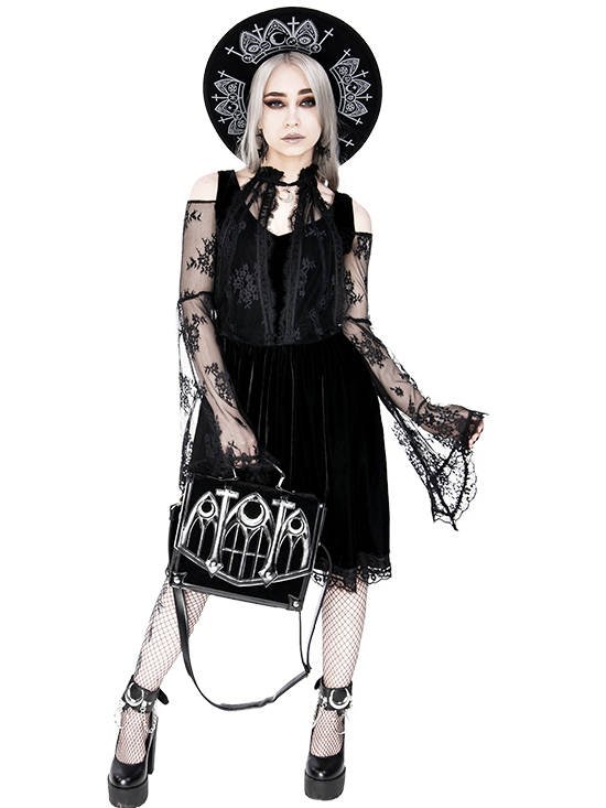 Maleficent Black Thorns Crossbody Dome Bag Goth Gothic 