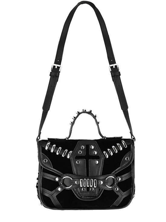Cathedral Suitcase Black gothic bag with crescents - Restyle