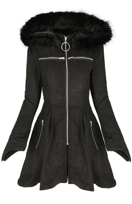 Cross Zip Winter Coat With Detachable, Restyling Fur Coats Uk