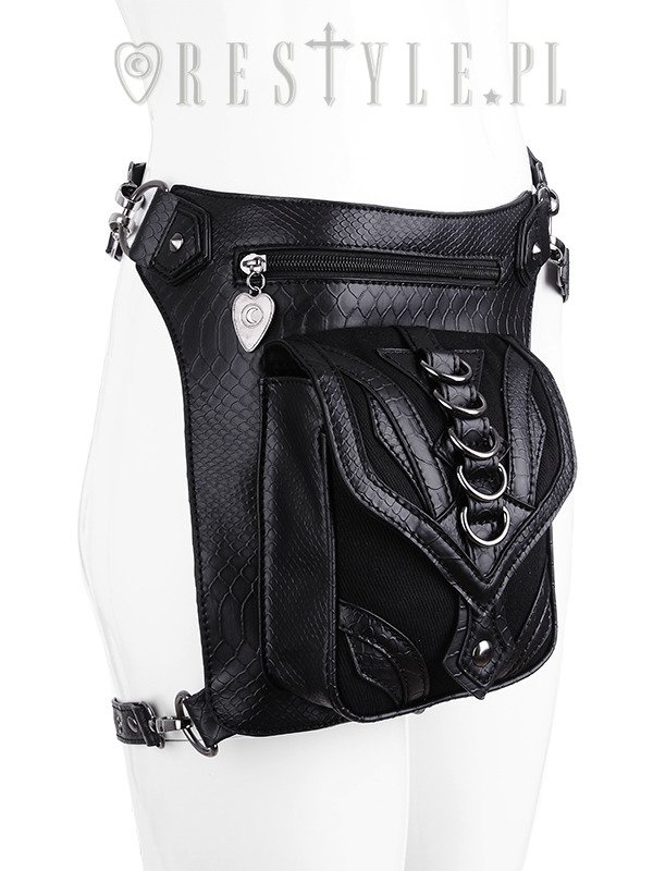 Black hip bag with pockets, pocket belt, steampunk utility belt 