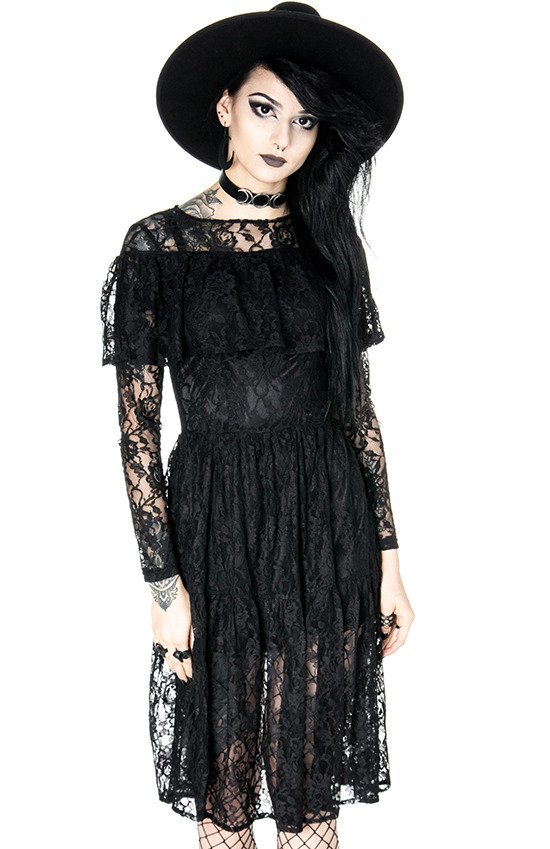 very black lace dress