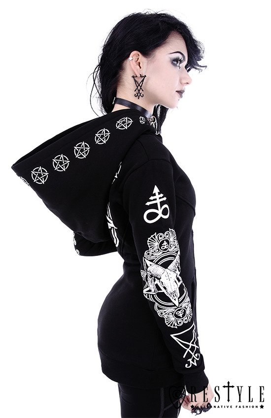 Restyle Satanic Occult Symbols Punk Ram Skull Pentagram High Waist Goth  Leggings : : Clothing, Shoes & Accessories