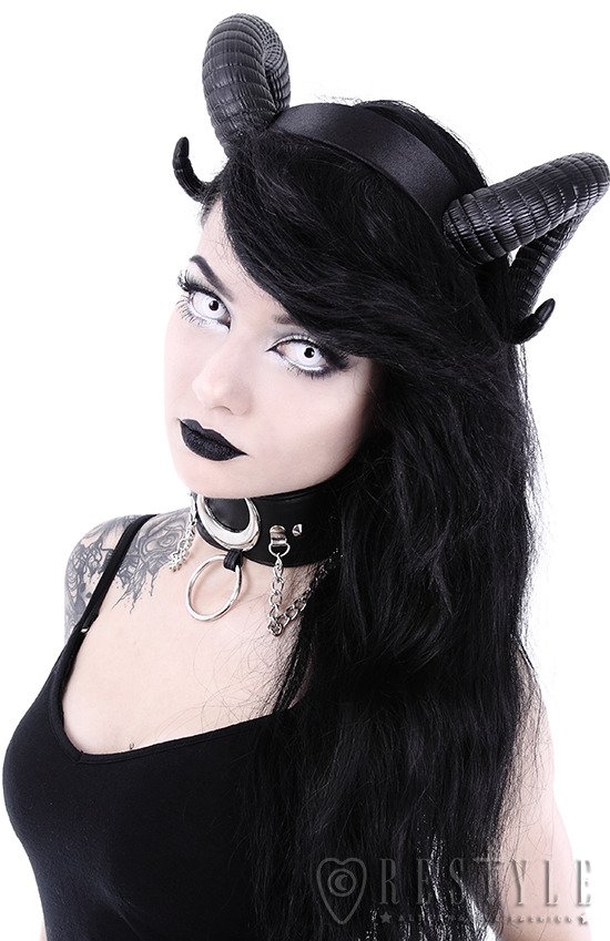 Restyle Gothic Hair Garland Headband Maleficent Nu Goth Princess Flower Horns