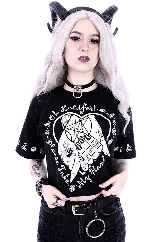 Gothic blouse, occult t-shirt Crop Top 