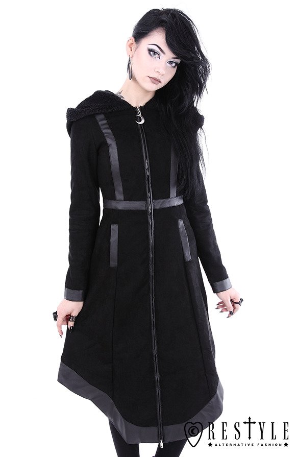 Gothic Winter Coat With Oversized Hood, Women S Winter Coat Oversized Hood