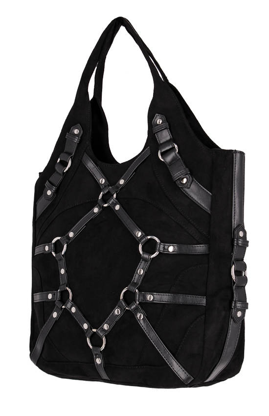 Under One Sky Vegan Leather Crossbody Bag Black Strap Studded