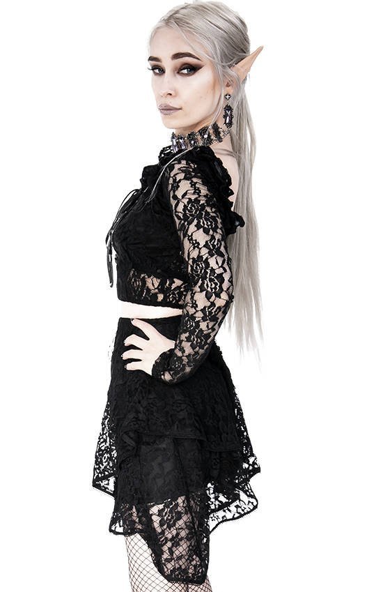 Layered Lace Gothic Skirt with pentagram