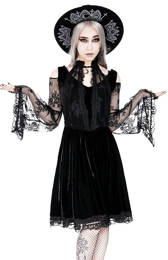 Layered lace gothic dress with a crescent charm - Restyle