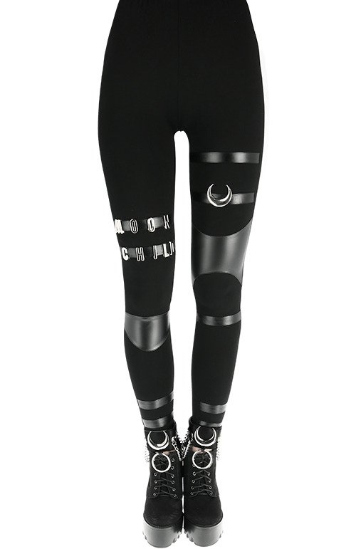 MOON CHILD LEGGINGS black gothic pants with panels - Restyle