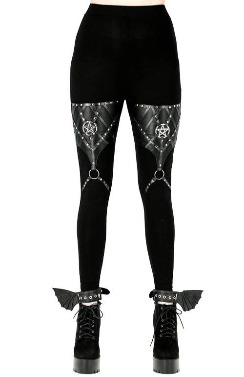 Restyle Satanic Occult Symbols Punk Ram Skull Pentagram High Waist Goth  Leggings : : Clothing, Shoes & Accessories
