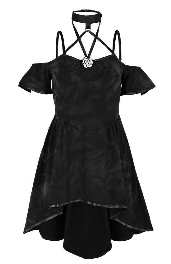 Pentagram Choker Tunic Gothic Dress with harness - Restyle