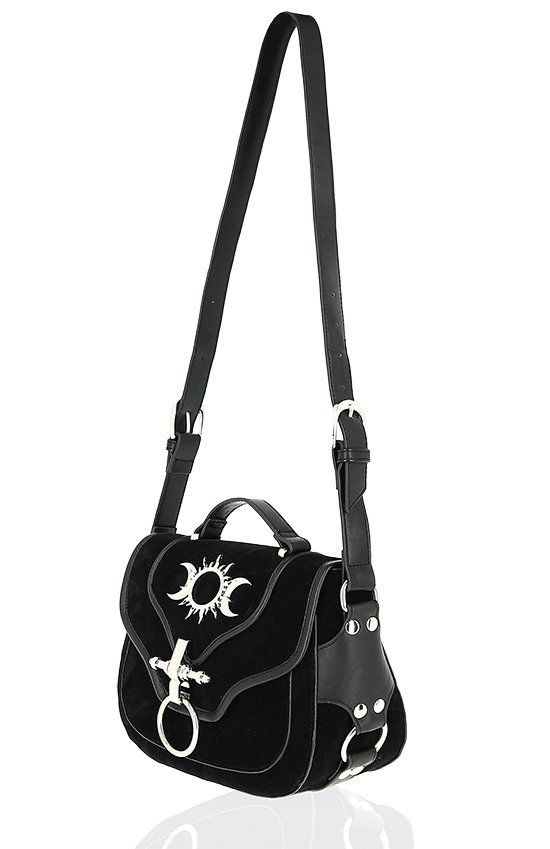 TRIPLE GODDESS BAG Gothic handbag with crescent moons and sun - Restyle