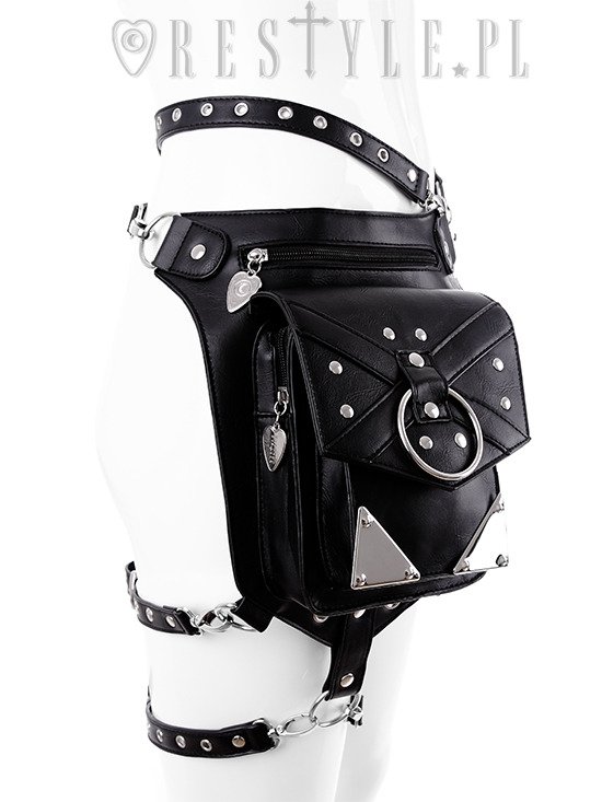 Black gothic hip bag with pockets,, pocket belt, harness bag, utility ...