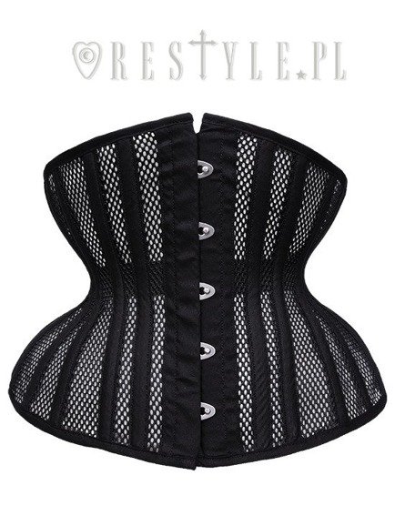 gothic corset, hourglass shape, sturdy  "CU2 Black Mesh Underbust"