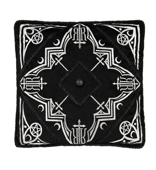 AMARIS CUSHION Black pillowcase with gothic arches