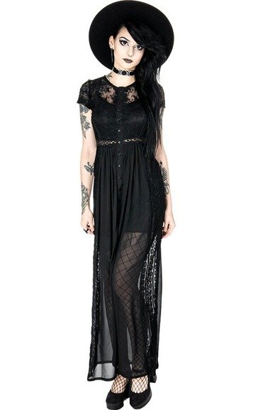 BLACK GRACE DRESS Long Lace gown. Romantic Dress - Restyle