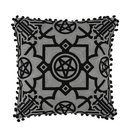 BLAIR GRAY CUSHION Knitted Gothic pillowcase