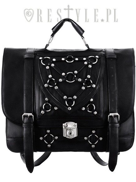 Bag & Backpack, black satchel, School bag, 90s briefcase "BONDAGE MESSENGER"