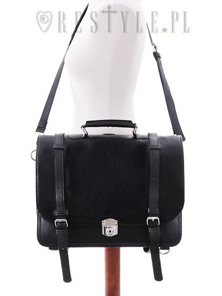 Bag, black satchel, School bag "CLASSIC MESSENGER" - Restyle