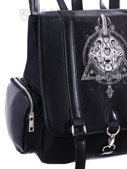 Restyle Green Eyed Cat Mascot Gothic Backpack with Demon Wings