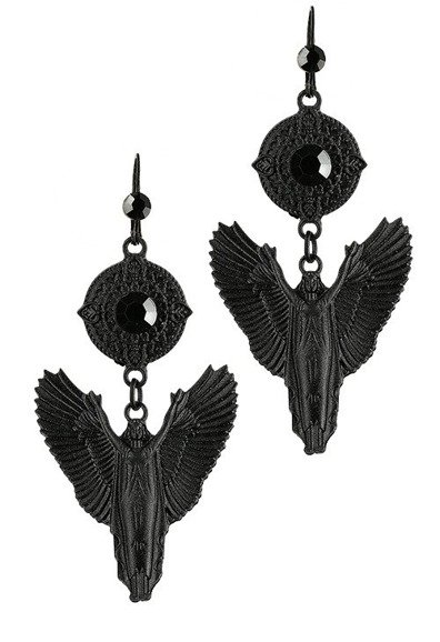 Black Gothic Angel Earrings