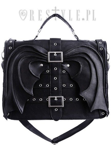 Black briefcase, gothic satchel, diabolical, devil"Bat Wings Bag" 