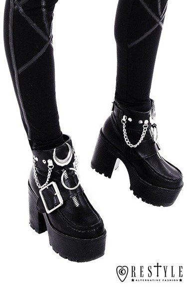 Black gothic Moon Ankle bracelets for gothic shoes 